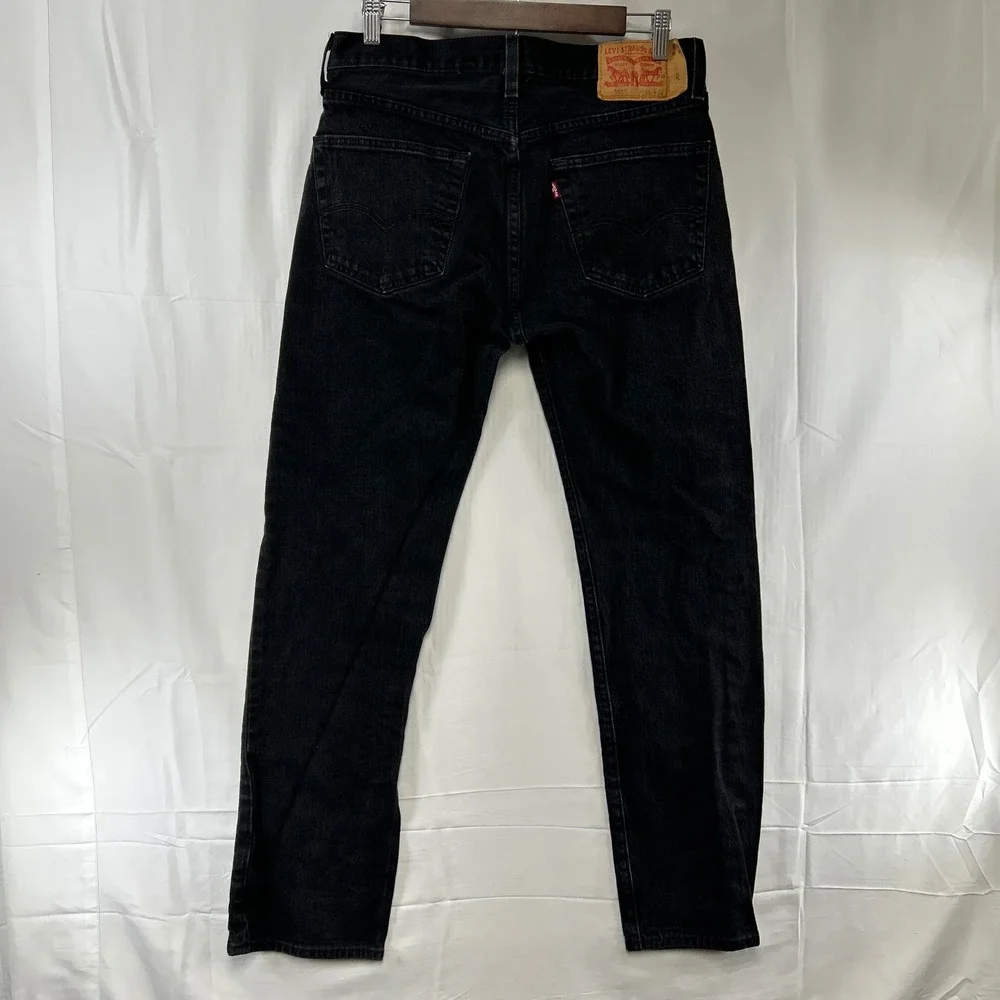 Levi's 501 Original Jeans Mens 32x32 Black Button Fly Straight Leg Denim